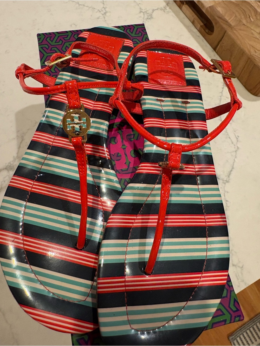 Tory Burch Patent Leather Strappy Sandals